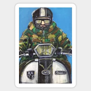 Retro Scooter, Classic Scooter, Scooterist, Scootering, Scooter Rider, Mod Art Sticker